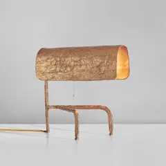 Misha Kahn, "Table Lamp C," from the "Crinkle Cast" series, 2015, Gilt bronze