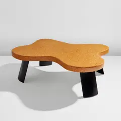 Paul Frankl, Coffee table, model no. 5005, circa 1951, Lacquered cork, stained wood