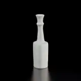 Squared vase by Lucie Rie, circa 1976, Porcelain, shiny white glaze, sold Dec 2024
