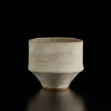 Lucie Rie, Pot with oval lip, 1967, Stoneware, pitted cream glaze