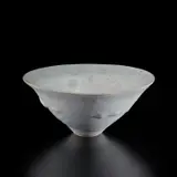 Lucie Rie, Conical bowl, circa 1981, Mixed clays producing an integral white and green spiral beneath the glaze