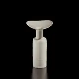 Lucie Rie, Vase with flaring lip, circa 1965, Porcelain, white glaze over a radiating sgraffito design to the top of the flared lip