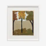 Frank Walter, Untitled (Blue Sky, Grey Land, Three Trees), oil on single-ply cardboard