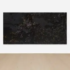 Rick Lowe, Untitled #010722, 2022, acrylic and paper collage on canvas, in 2 parts