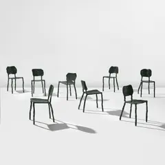 Set of eight "Clay" chairs by Maarten Baas, designed 2007, produced 2021, Industrial pigmented clay-covered steel, sold Jun 2024