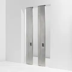 Le Corbusier, Pair of ventilator shutters, designed for the administrative buildings, Chandigarh, model no. LC-EA-05-A, circa 1958, Aluminum, steel