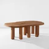 Minjae Kim, Set of three tables, 2022, Sapele, painted sapele