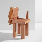 Minjae Kim, "Shaped Fiberglass Chair I", 2022, Painted resin-covered fiberglass, cedar, painted cedar