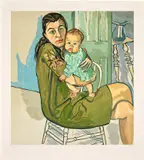 Alice Neel, Mother and Child (Nancy and Olivia), 1982, lithograph in colors on Arches