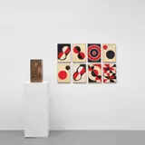 Dan Levenson, SKZ A3 Format Student Painting Storage Box, Room 8723, 2022, painted plywood, hardware and 8 oil on linen paintings