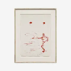 Susan Rothenberg, Red Dance (G. 1280, M. 28), 1986, Lithograph in red, on Laurence Barker handmade paper, the full sheet