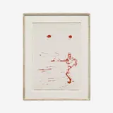 Susan Rothenberg, Red Dance (G. 1280, M. 28), 1986, Lithograph in red, on Laurence Barker handmade paper, the full sheet