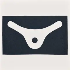 Myron Stout, Untitled, from the Rubber Stamp Portfolio, 1976, Rubber stamp print in grey, on wove paper, with full margins