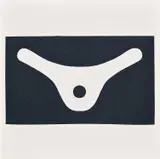 Myron Stout, Untitled, from the Rubber Stamp Portfolio, 1976, Rubber stamp print in grey, on wove paper, with full margins