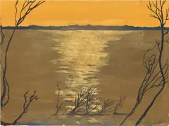 John Button, Sunset: La Camargue, 1970, gouache on paper