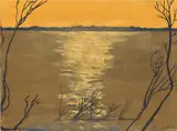 John Button, Sunset: La Camargue, 1970, gouache on paper