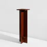 Plant stand, from the "Origins" collection by George Nakashima, circa 1958, Walnut-veneered wood, sold Feb 2023