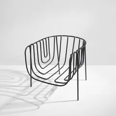 Oki Sato, "13600mm-chair" from the "Thin Black Lines" series, 2010, Painted steel