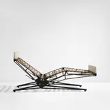 Osvaldo Borsani, Adjustable chaise longue, model no. L77, circa 1957, Painted steel, rubber webbing, brass