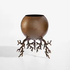 "Boule" planter by Hervé van der Straeten, 2004, Patinated bronze, sold Feb 2023