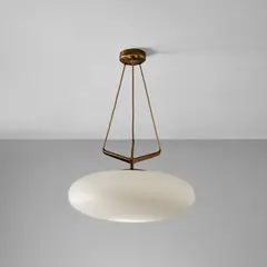 Stilnovo, Ceiling light, 1950s, Glass, brass