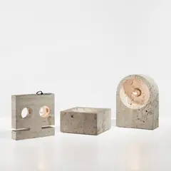 Giuliano Cesari, Three table lamps, circa 1969, Travertine