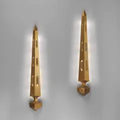 Gio Ponti, Pair of wall lights, from the Time & Life Building, New York, circa 1959, Brass