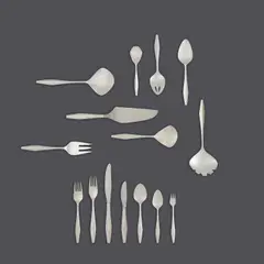 "Diamond" flatware service for 24 by Gio Ponti, circa 1958, Sterling silver, stainless steel, offered Jun 2023