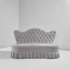 Gio Ponti, Settee, 1940s, Walnut, fabric upholstery