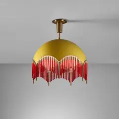 Ceiling light by Angelo Lelii, circa 1959, Painted aluminum, brass, glass, sold Jun 2023