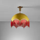 Ceiling light by Angelo Lelii, circa 1959, Painted aluminum, brass, glass, sold Jun 2023