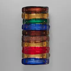 Venini, Large wall or ceiling light, 1960s, Iridescent glass, brass