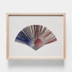 Diane Itter, "Red Over Blue Fan", 1980, Knotted linen
