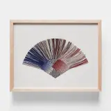 Diane Itter, "Red Over Blue Fan", 1980, Knotted linen