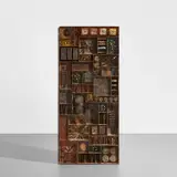 Rare two-sided “Sculpture Front” screen by Paul Evans, 1966, Painted and patinated steel, bronze, gold leaf, offered Jun 2023