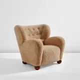 Märta Blomstedt, Armchair, 1940s, Birch, wool upholstery