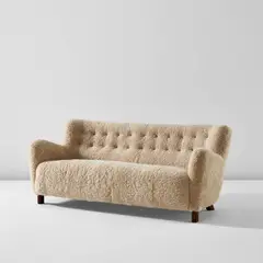 Sofa, model no. 1669a by Fritz Hansen, 1940s, Birch, wool upholstery, sold Jun 2023
