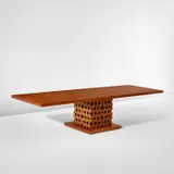 Claggett Wilson, Extendable dining table, circa 1930, Birdseye maple and satinwood-veneered wood