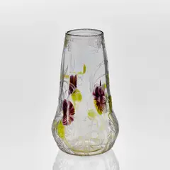 Tiffany Studios, Vase with lilies and buttercups, circa 1896, Intaglio and wheel-carved Favrile glass