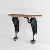 Albert Cheuret, "Heron" console table, circa 1925, Patinated bronze, marble