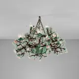 Claire Cormier Fauvel, Ceiling light, circa 2014, Patinated bronze, glass, glass beads, quartz, steel, painted metal