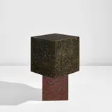 Scott Burton, "Two-Cube Table", designed 1985, executed 1986, Verde Ubatuba granite, Sierra Chica granite