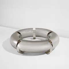Mattia Bonetti, "Miami" coffee table, 2010, Nickel-plated bronze, glass
