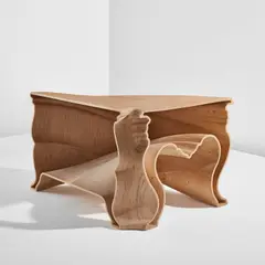 "Cinderella" table by Jeroen Verhoeven, 2004, CNC-cut birch plywood, offered Jun 2023