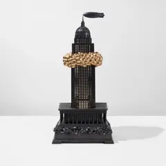 Studio Job, Floor lamp, from the "Robber Baron" series, designed 2006, produced 2007, Polished and patinated bronze, glass