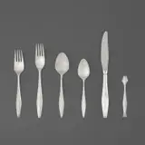 Gio Ponti, “Diamond” flatware service for 12, circa 1958, Sterling silver, stainless steel