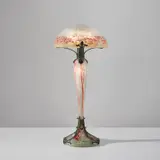 Rose table lamp by Cristallerie Daum, circa 1903, Overlaid and acid-etched glass, patinated copper, sold Jul 2023