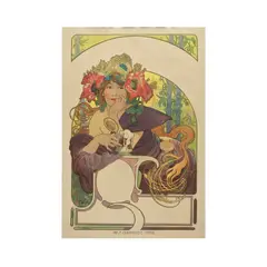 "Bières de la Meuse" by Alphonse Mucha, 1897, Lithograph in colors on paper, sold Jul 2023