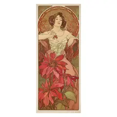 Alphonse Mucha, "Le Rubis," from the "Les Pierres Précieuses" series, 1902, Lithograph in colors on paper, laid to canvas