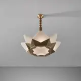 Albert Cheuret, Ceiling light, circa 1925, Bronze, alabaster